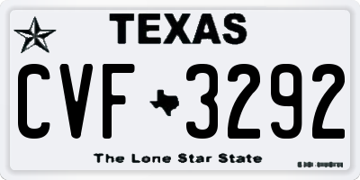 TX license plate CVF3292
