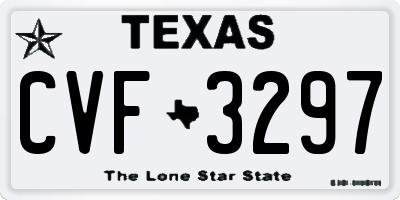 TX license plate CVF3297