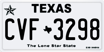 TX license plate CVF3298