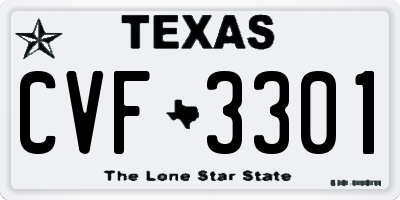 TX license plate CVF3301