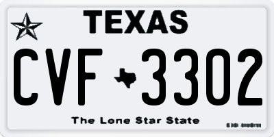 TX license plate CVF3302
