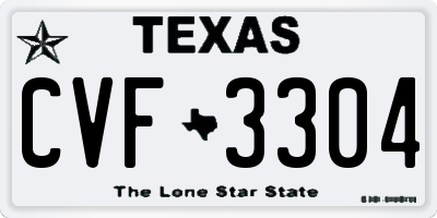 TX license plate CVF3304
