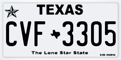 TX license plate CVF3305