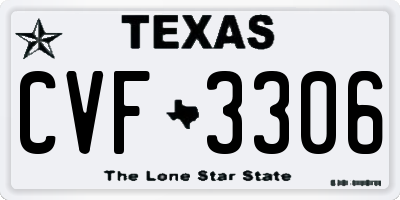 TX license plate CVF3306