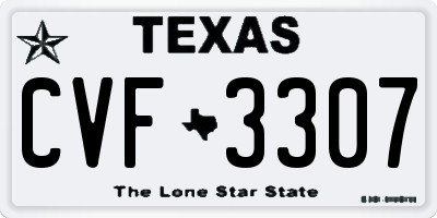 TX license plate CVF3307