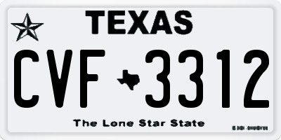 TX license plate CVF3312