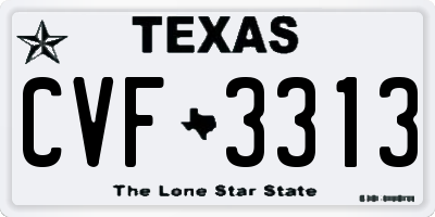 TX license plate CVF3313