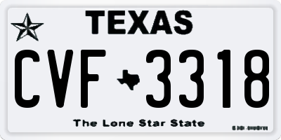 TX license plate CVF3318
