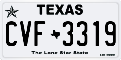 TX license plate CVF3319