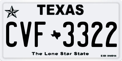 TX license plate CVF3322