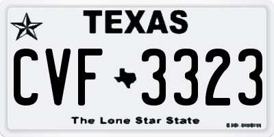 TX license plate CVF3323