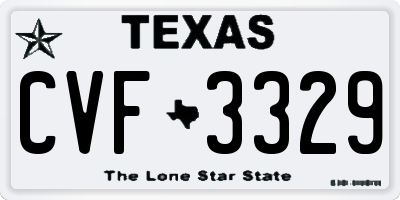 TX license plate CVF3329