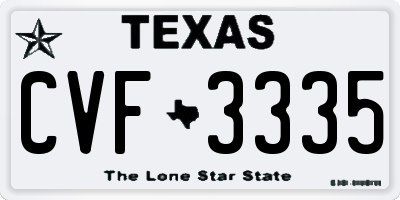 TX license plate CVF3335