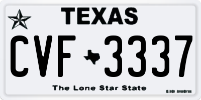 TX license plate CVF3337