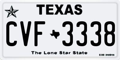 TX license plate CVF3338