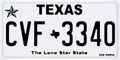 TX license plate CVF3340