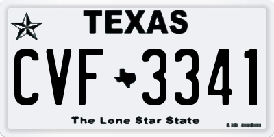 TX license plate CVF3341
