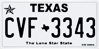 TX license plate CVF3343