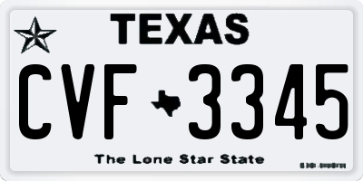TX license plate CVF3345