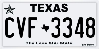 TX license plate CVF3348
