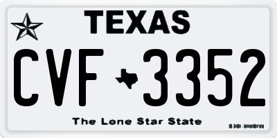 TX license plate CVF3352