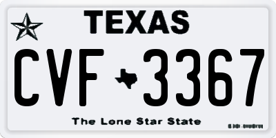 TX license plate CVF3367