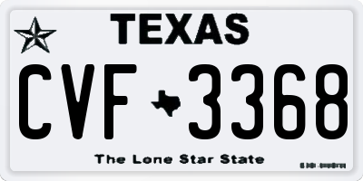 TX license plate CVF3368