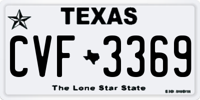 TX license plate CVF3369