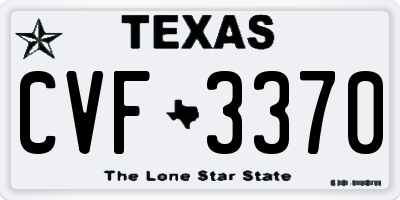 TX license plate CVF3370