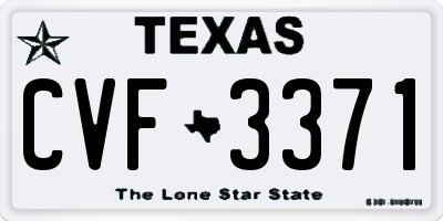 TX license plate CVF3371