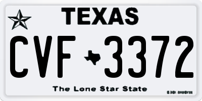 TX license plate CVF3372