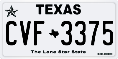 TX license plate CVF3375
