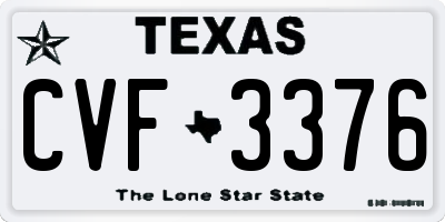 TX license plate CVF3376