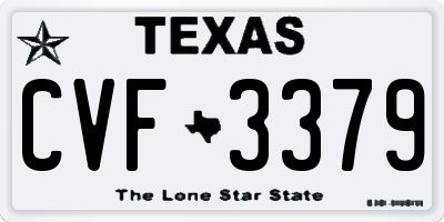 TX license plate CVF3379
