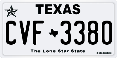 TX license plate CVF3380
