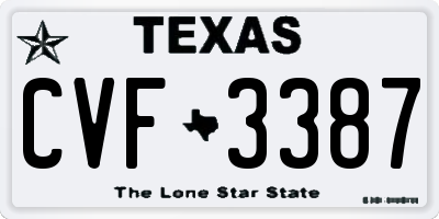 TX license plate CVF3387