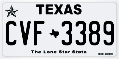 TX license plate CVF3389