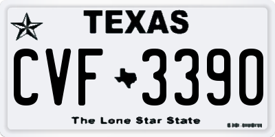 TX license plate CVF3390