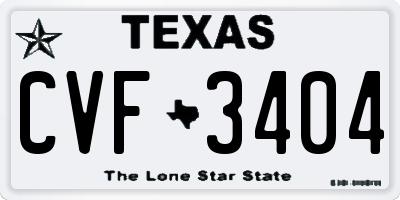 TX license plate CVF3404