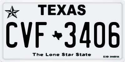 TX license plate CVF3406