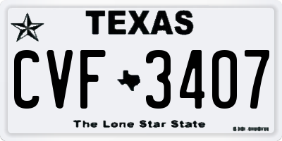 TX license plate CVF3407
