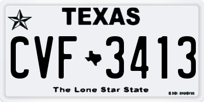 TX license plate CVF3413