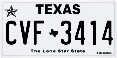 TX license plate CVF3414