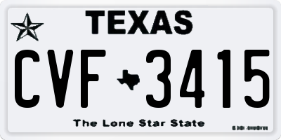 TX license plate CVF3415