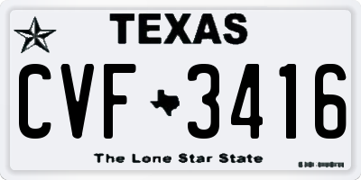 TX license plate CVF3416