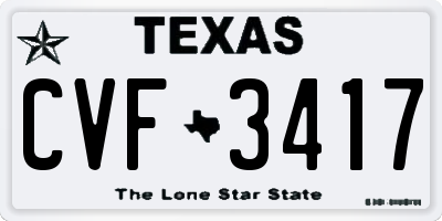 TX license plate CVF3417