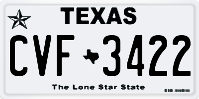 TX license plate CVF3422