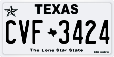 TX license plate CVF3424