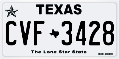 TX license plate CVF3428
