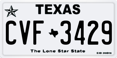 TX license plate CVF3429